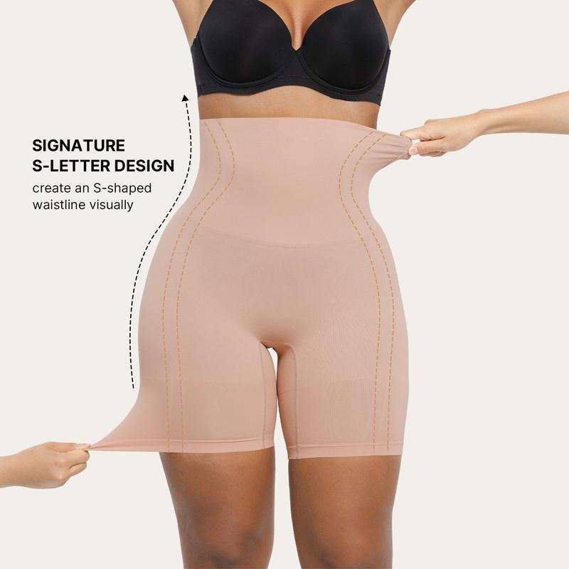 Women's Seamless High-Waisted Shapewear Shorts – Sculpting Body Shaper for Slimming Thighs and Tummy Control
