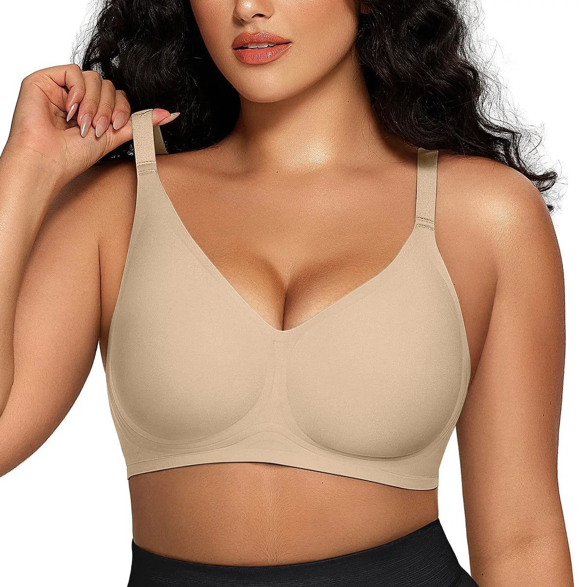 Seamless Deep-V Push-Up Wireless Bra for Women – Comfortable, Flattering Support All Day