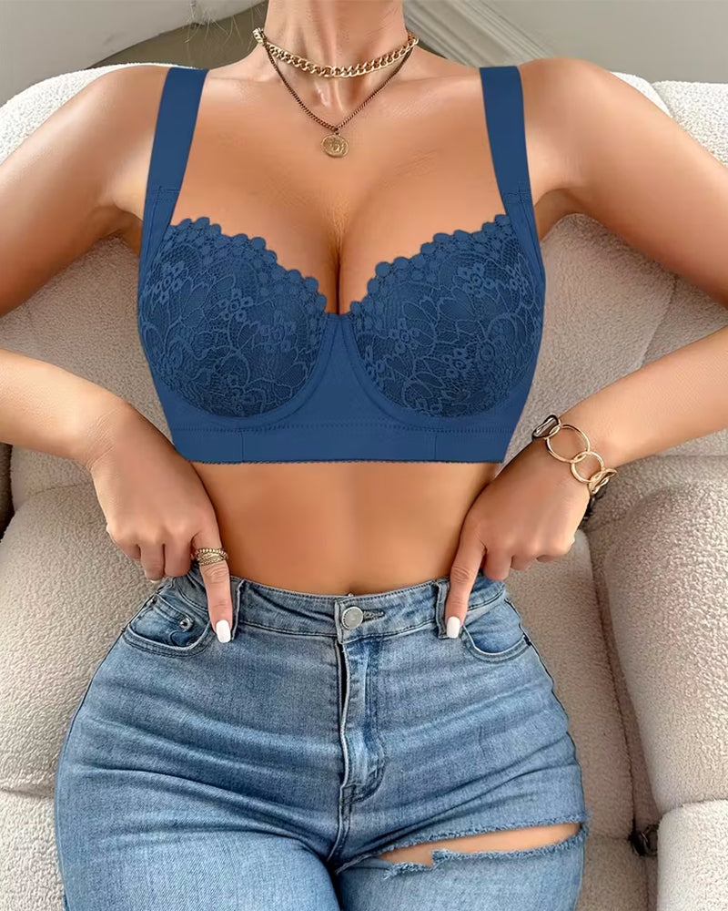 Luxurious Lace Push-Up Underwire Bra for a Flattering Silhouette