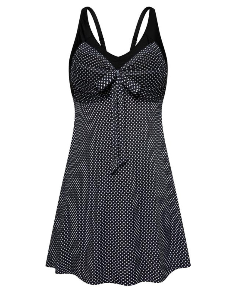 Plus Size Women's Two-Piece Swim Dress with Tummy Control - Floral Print Tankini Swimsuit Set with Boyshort Bottoms