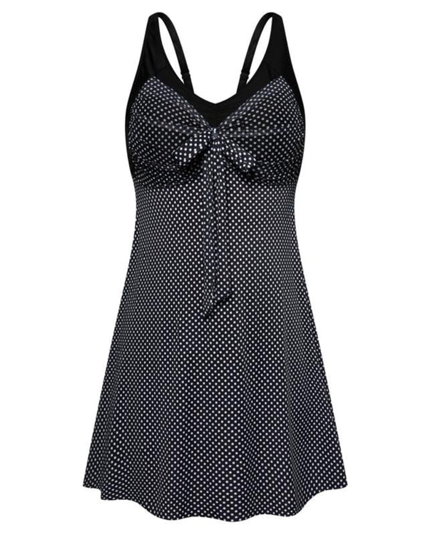 Plus Size Women's Two-Piece Swim Dress with Tummy Control - Floral Print Tankini Swimsuit Set with Boyshort Bottoms