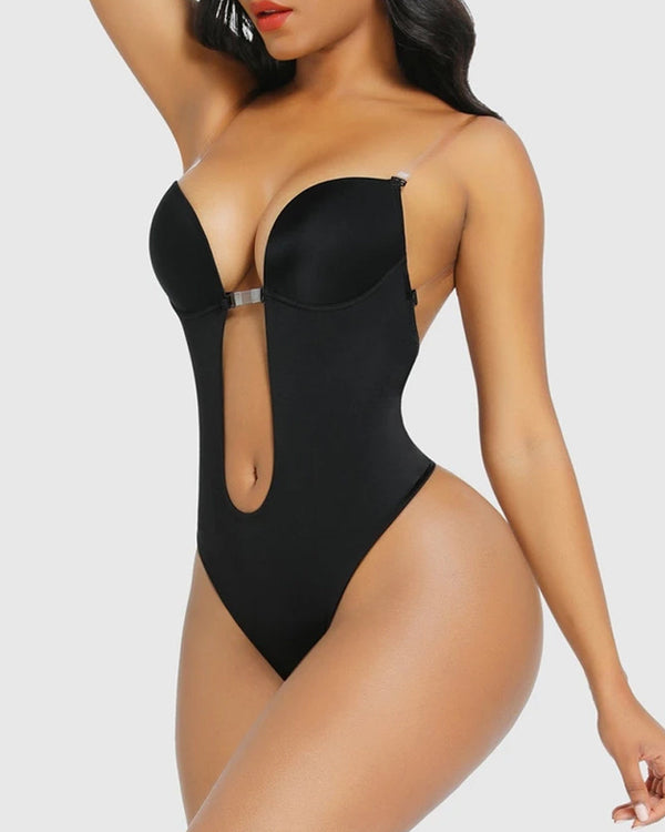 Strapless U‑Plunge Thong Bodysuit - Sleek and Flattering Fit