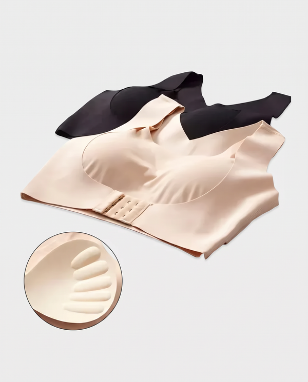 Crossover-Back Front-Hook Wire-Free Posture Bra