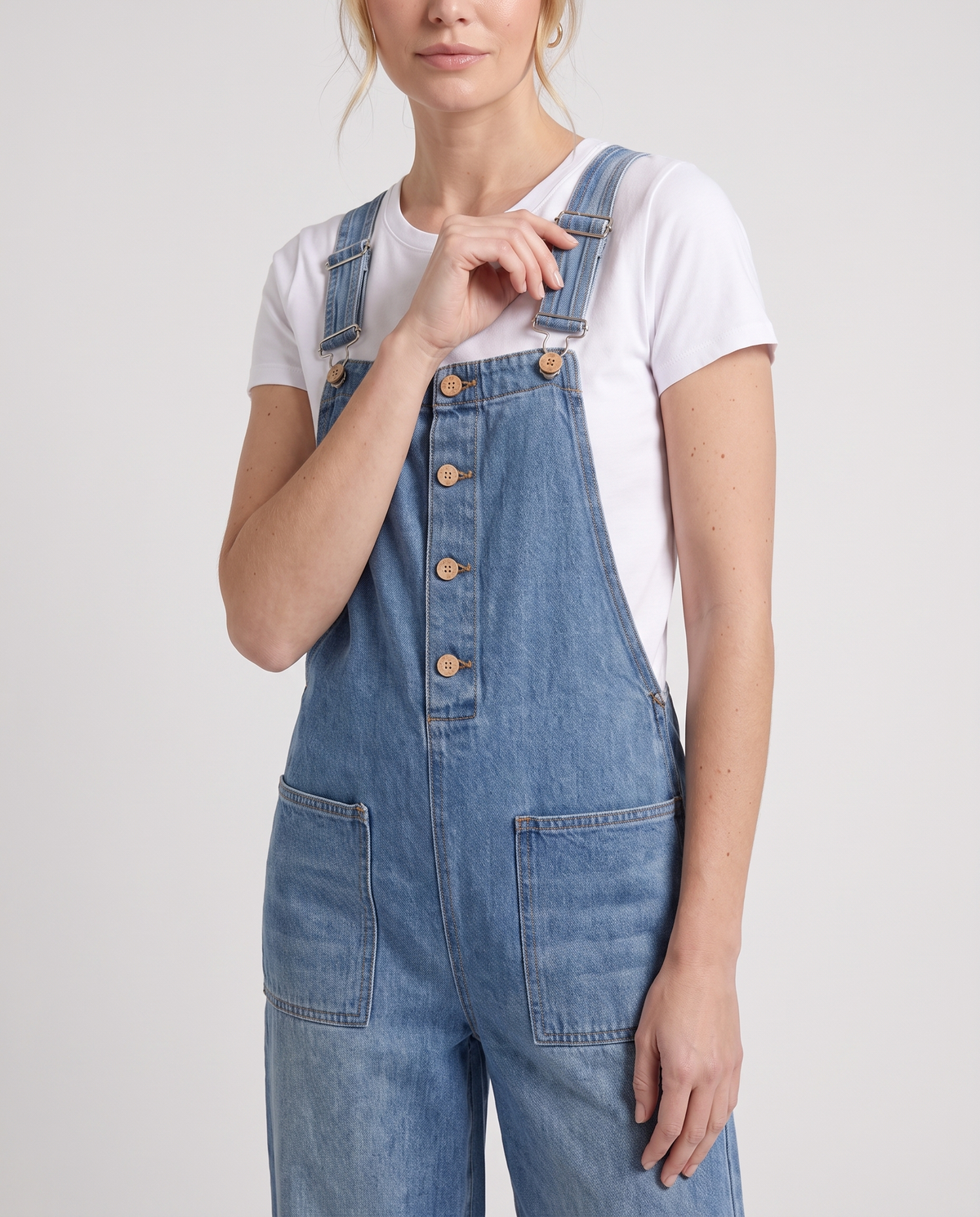 Everyday™ Wide Leg Denim Bib Overalls