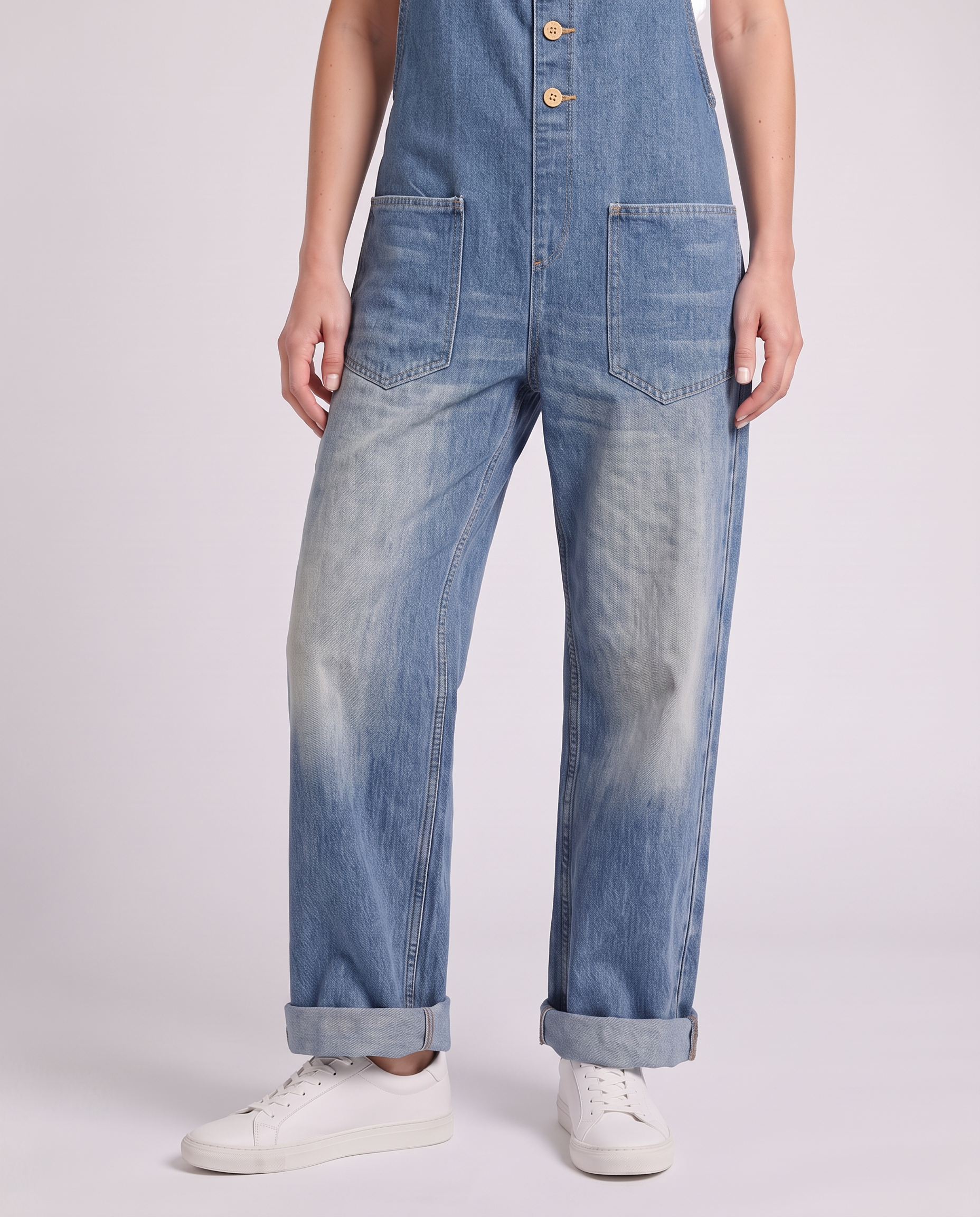 Everyday™ Wide Leg Denim Bib Overalls