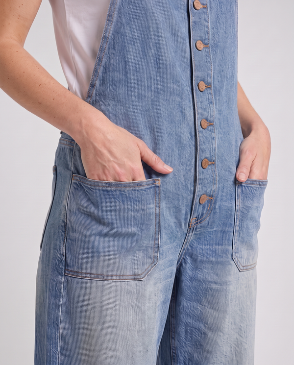Everyday™ Wide Leg Denim Bib Overalls