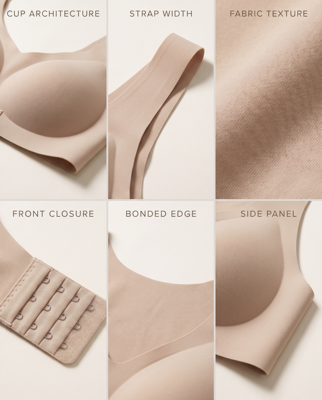 Crossover-Back Front-Hook Wire-Free Posture Bra