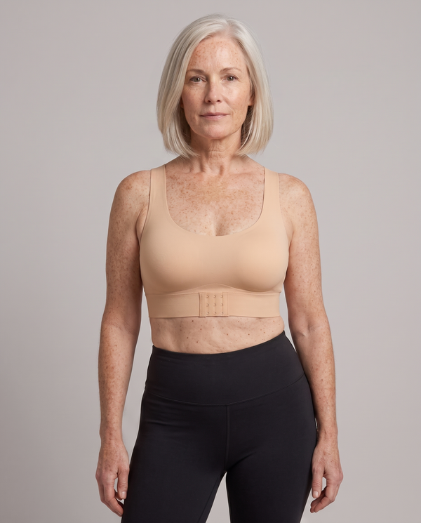 Crossover-Back Front-Hook Wire-Free Posture Bra