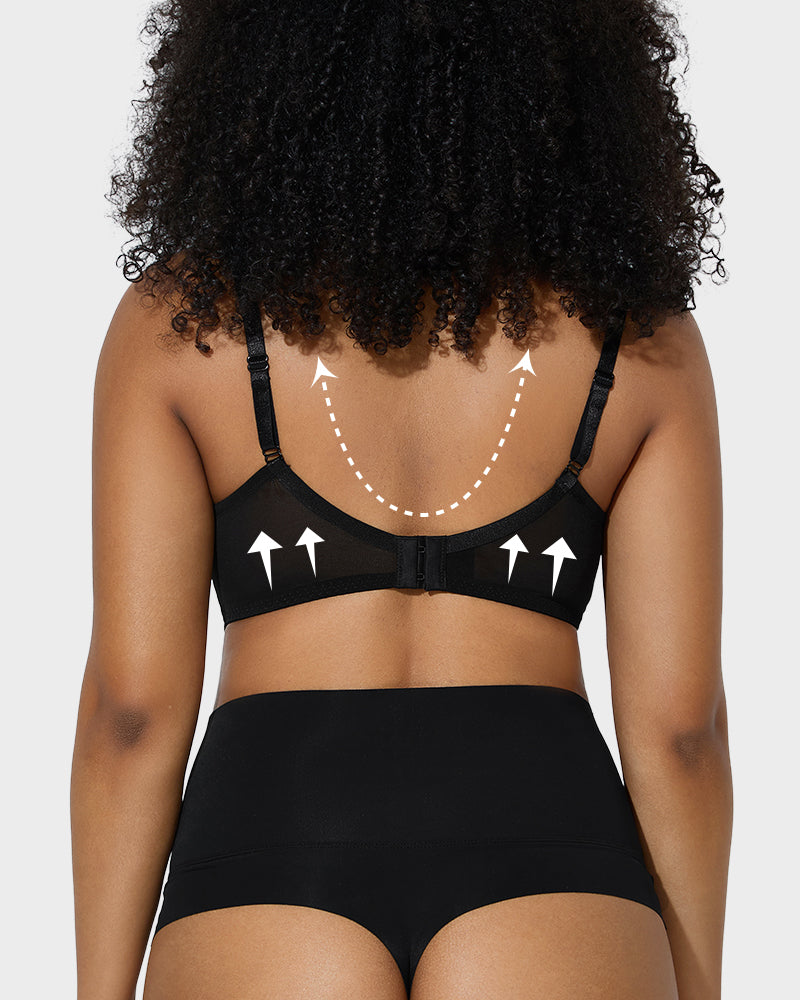 Full-Coverage Lace Minimizer Bra for a Sleek, Sculpted Silhouette