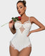 Sultry Lace-Back Cutout Bodysuit Lingerie