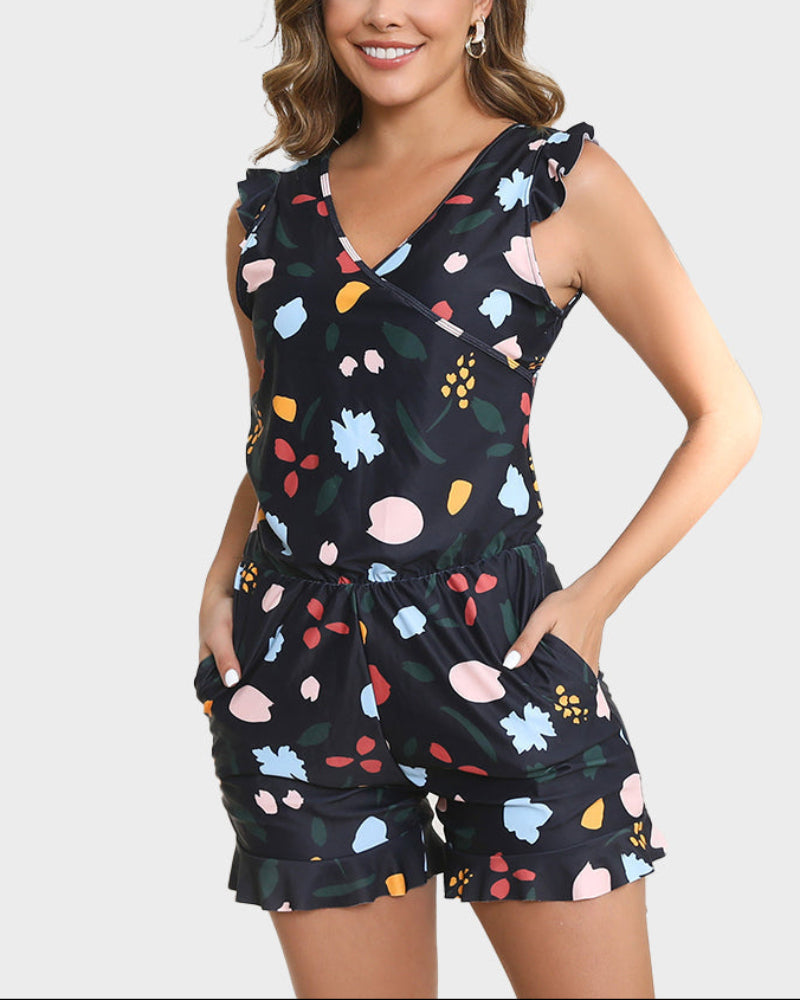 All-in-One Swim Romper with Built-In Bra