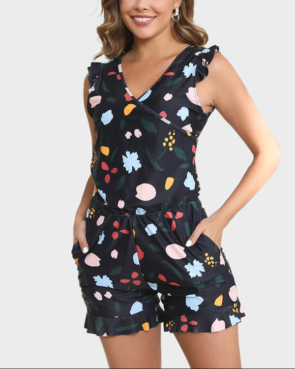 All-in-One Swim Romper with Built-In Bra