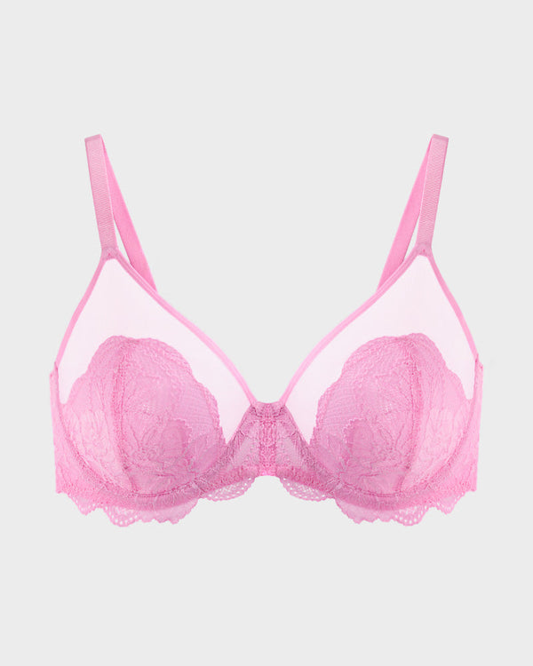 Full-Coverage Lace Minimizer Bra for a Sleek, Sculpted Silhouette