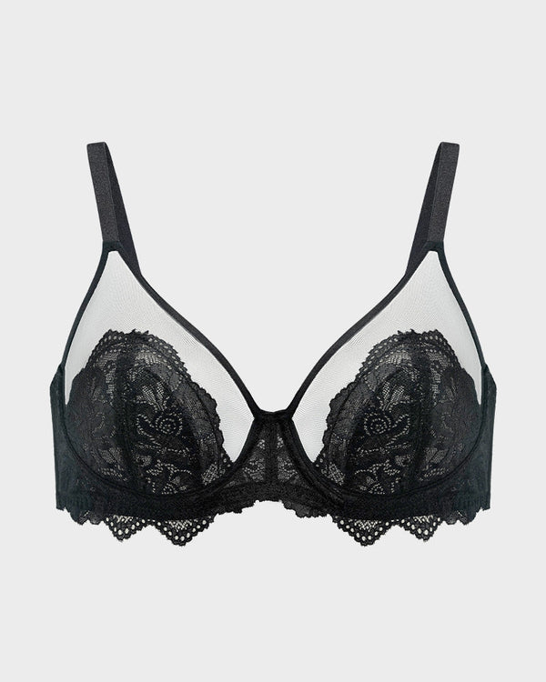 Full-Coverage Lace Minimizer Bra for a Sleek, Sculpted Silhouette