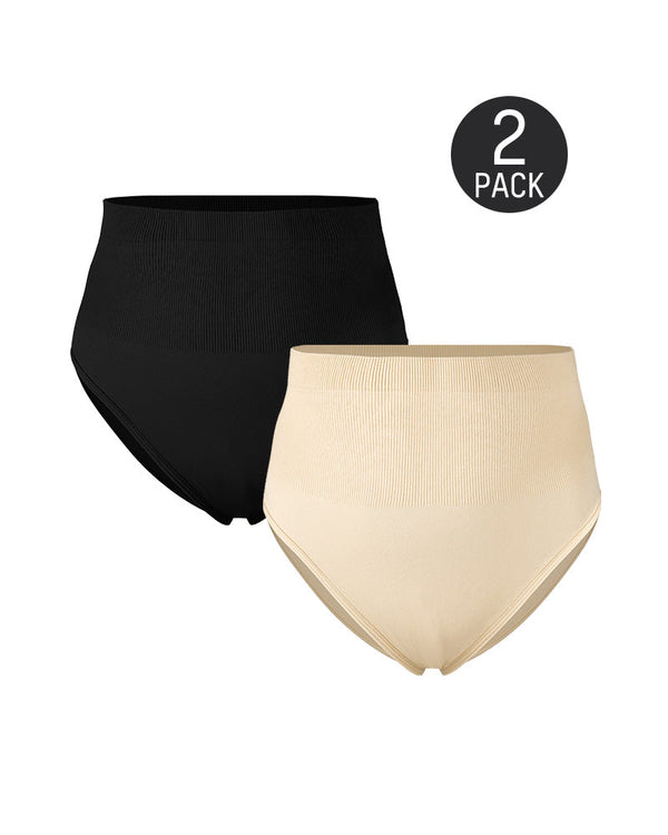 Mid-Waist Tummy-Control Shaping Briefs - 2-Pack