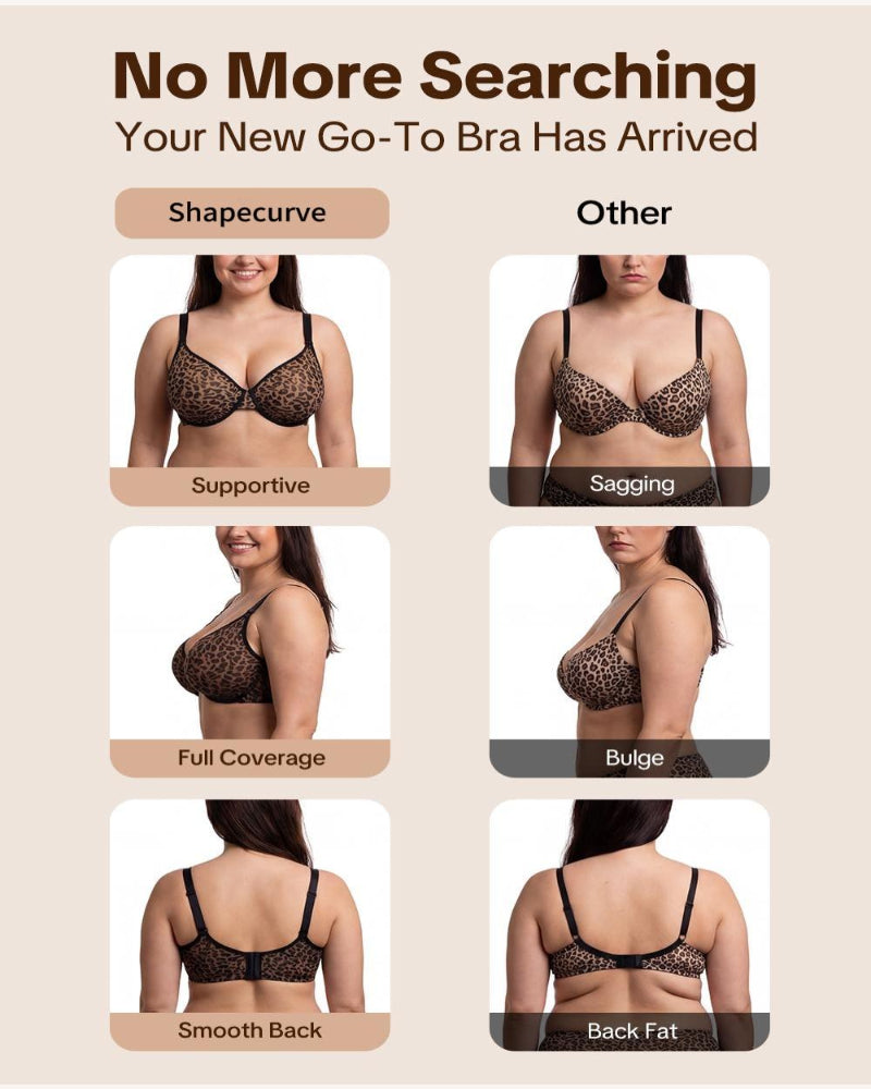 Air Light Plus-Size Mesh Underwire Minimizer Bra for Everyday Comfort and a Smoother Silhouette