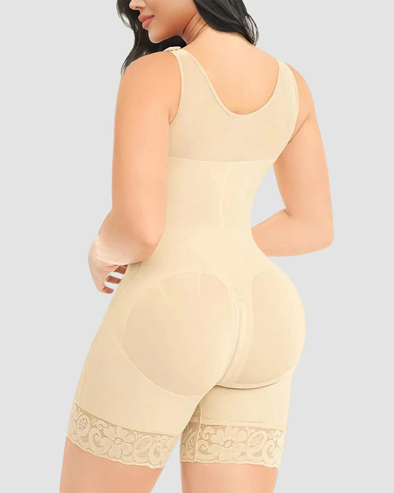 Dual-Compression Tummy Control Shapewear with Built-In Bra