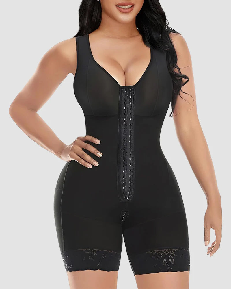 Dual-Compression Tummy Control Shapewear with Built-In Bra