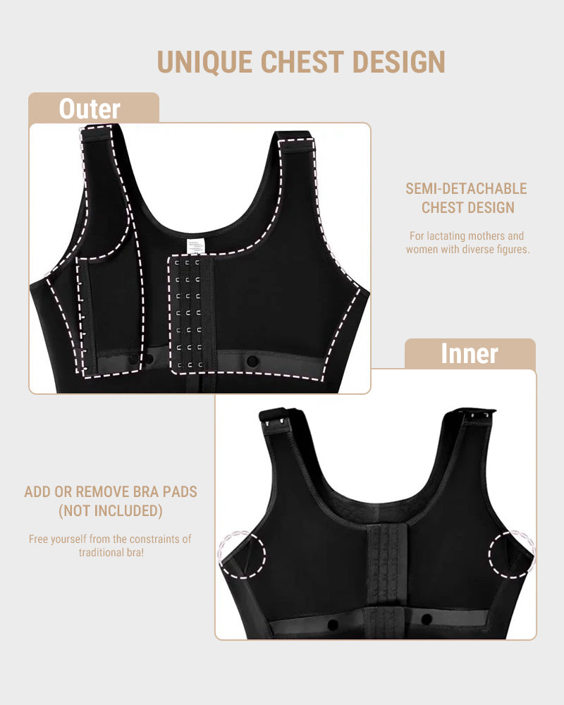 Dual-Compression Tummy Control Shapewear with Built-In Bra