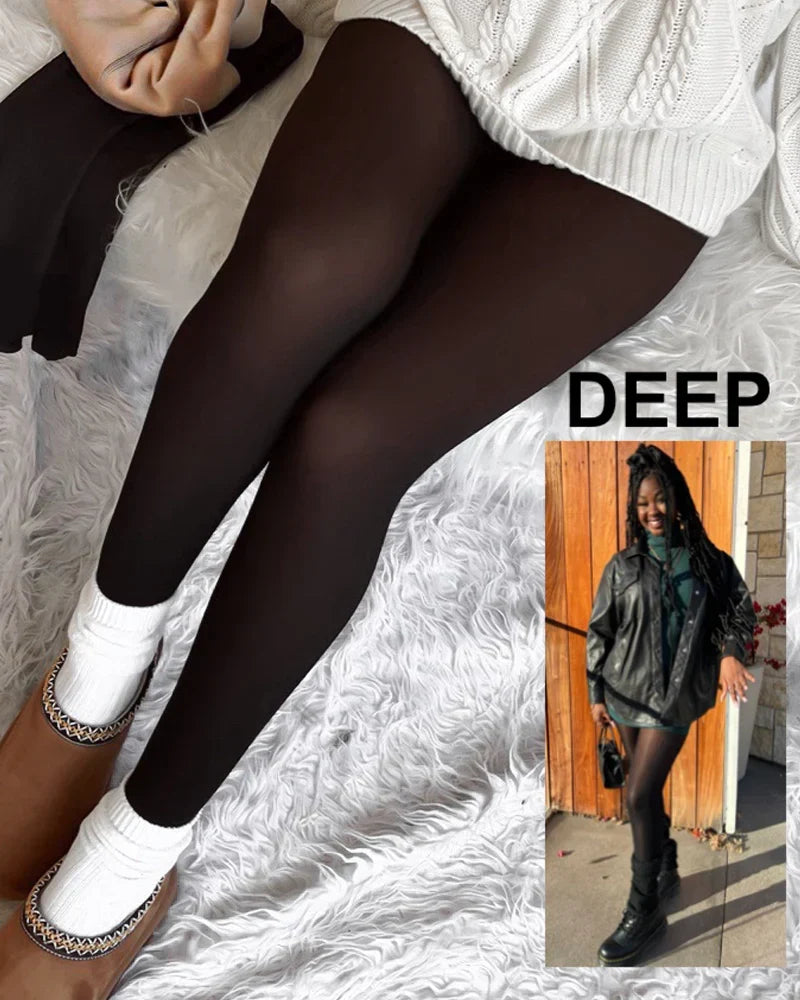 Sheer Fleece-Lined Tights for Women