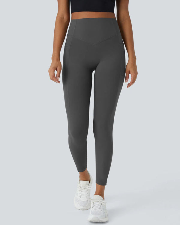 High-Waisted Tummy-Control Leggings with Side Pockets for Workouts