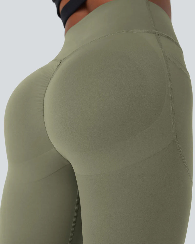 High-Waisted Tummy-Control Leggings with Side Pockets for Workouts