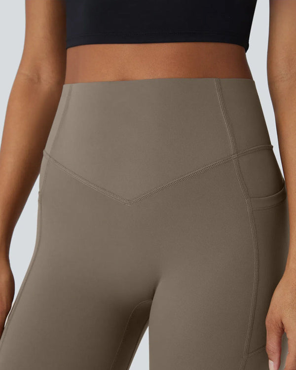 High-Waisted Tummy-Control Leggings with Side Pockets for Workouts