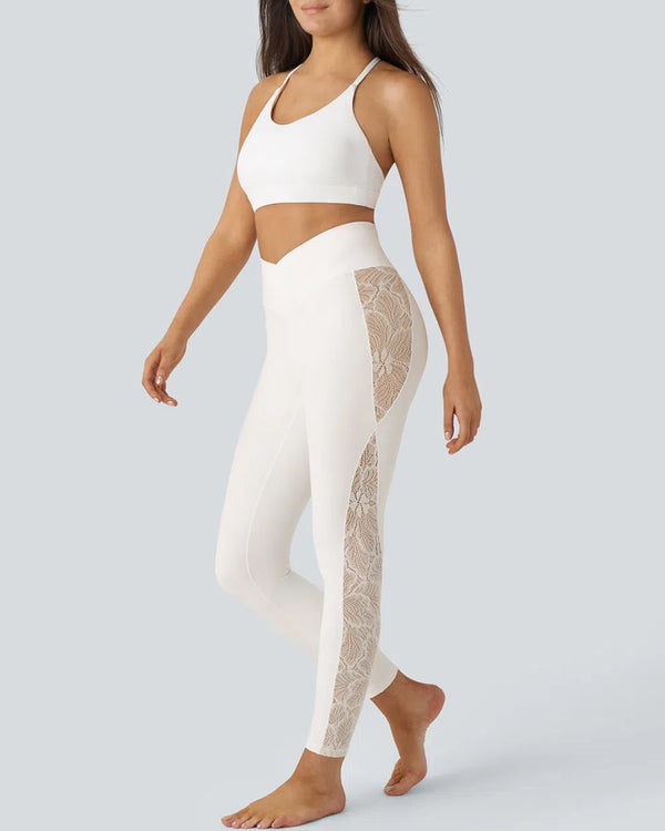 High-Waist Shaping Lace Leggings with Tummy Control and Butt-Lift