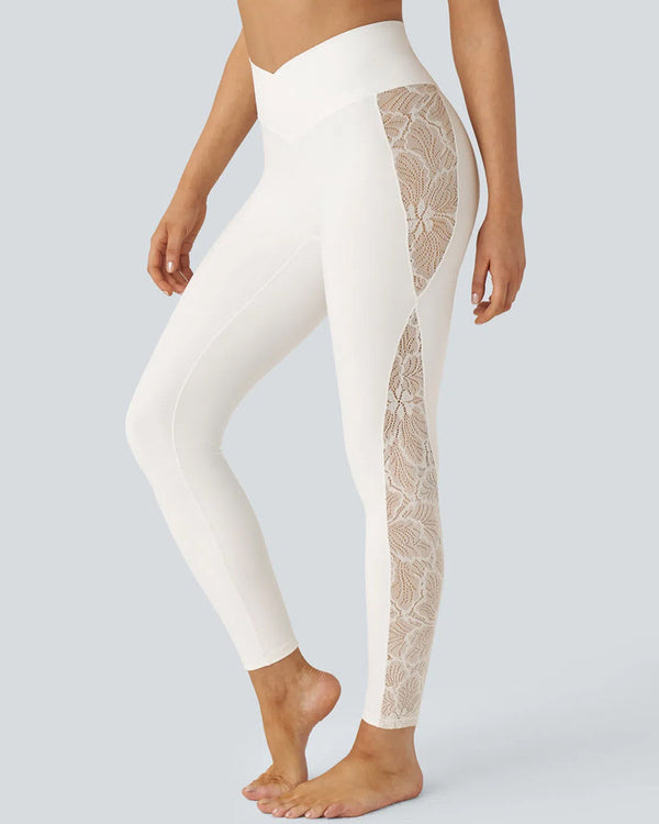 High-Waist Shaping Lace Leggings with Tummy Control and Butt-Lift