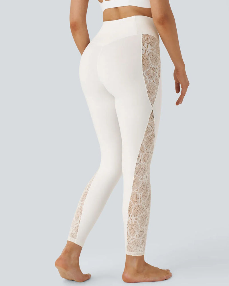 High-Waist Shaping Lace Leggings with Tummy Control and Butt-Lift