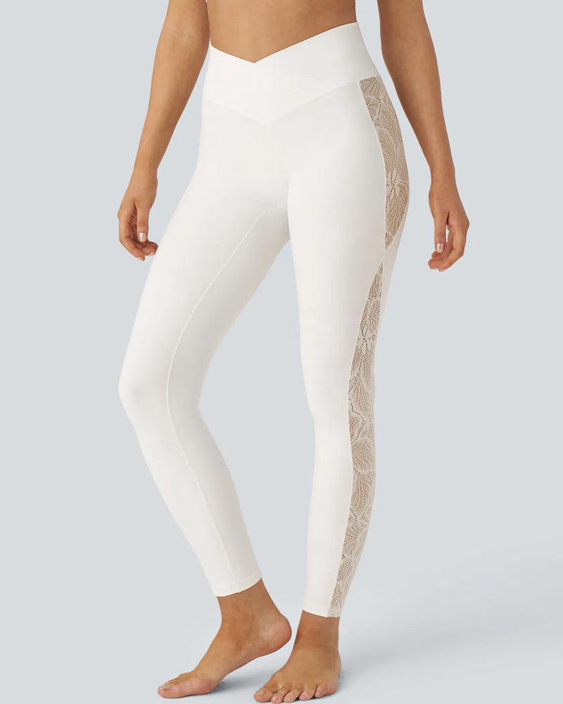High-Waist Shaping Lace Leggings with Tummy Control and Butt-Lift