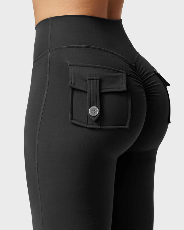 Butt-Lifting Flared Leggings with Pockets