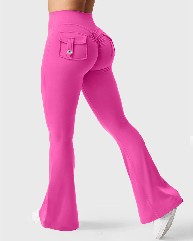 Butt-Lifting Flared Leggings with Pockets