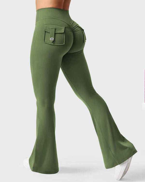 Butt-Lifting Flared Leggings with Pockets