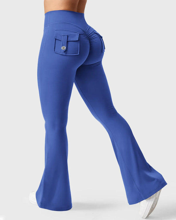 Butt-Lifting Flared Leggings with Pockets