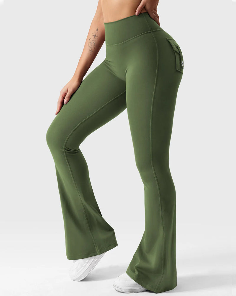 Butt-Lifting Flared Leggings with Pockets