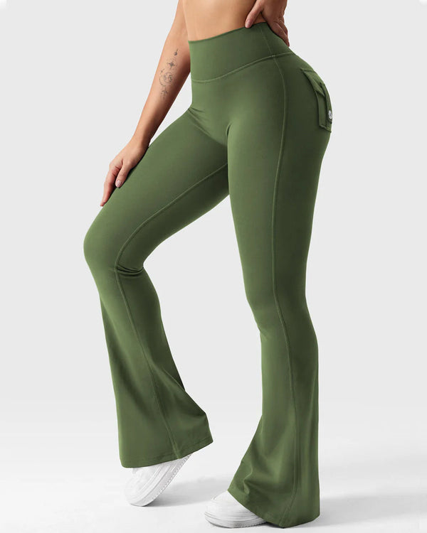 Butt-Lifting Flared Leggings with Pockets