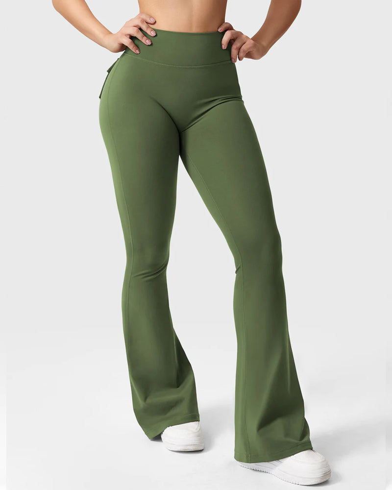 Butt-Lifting Flared Leggings with Pockets