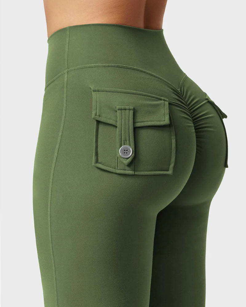 Butt-Lifting Flared Leggings with Pockets