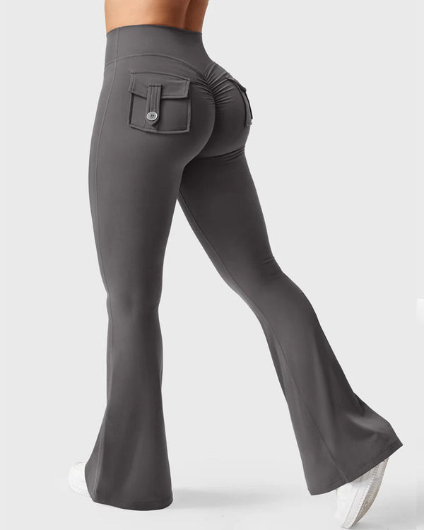 Butt-Lifting Flared Leggings with Pockets