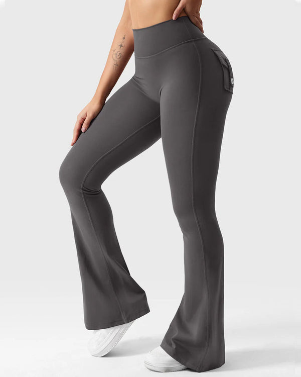 Butt-Lifting Flared Leggings with Pockets
