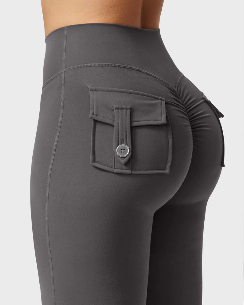 Butt-Lifting Flared Leggings with Pockets