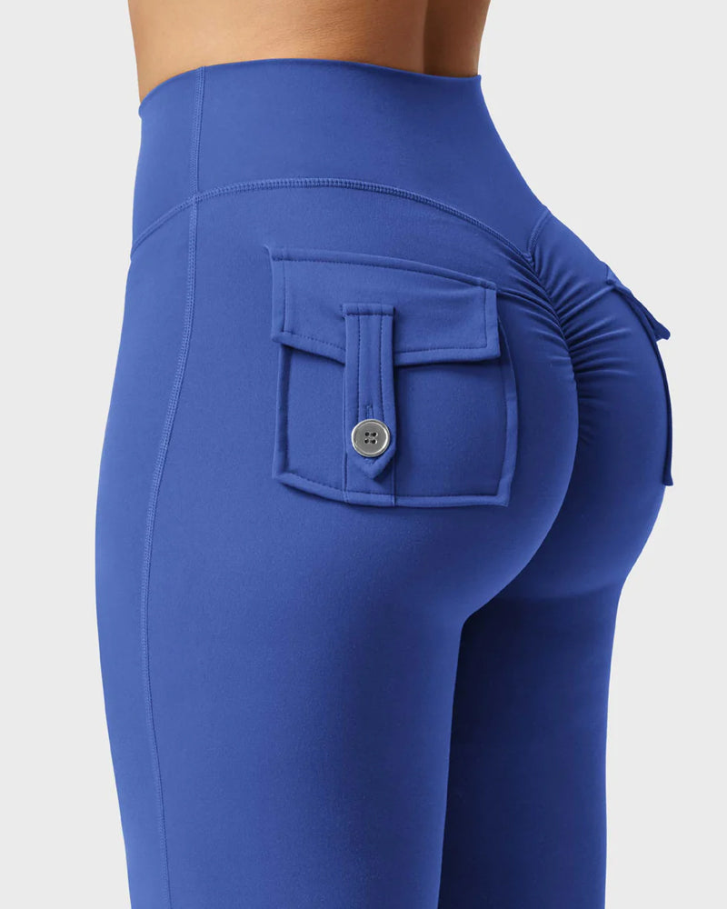Butt-Lifting Flared Leggings with Pockets