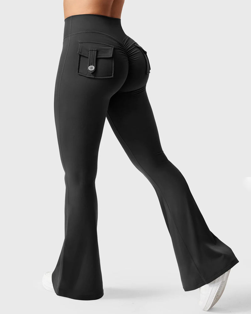 Butt-Lifting Flared Leggings with Pockets