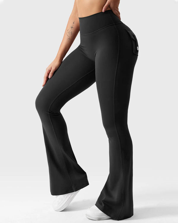 Butt-Lifting Flared Leggings with Pockets
